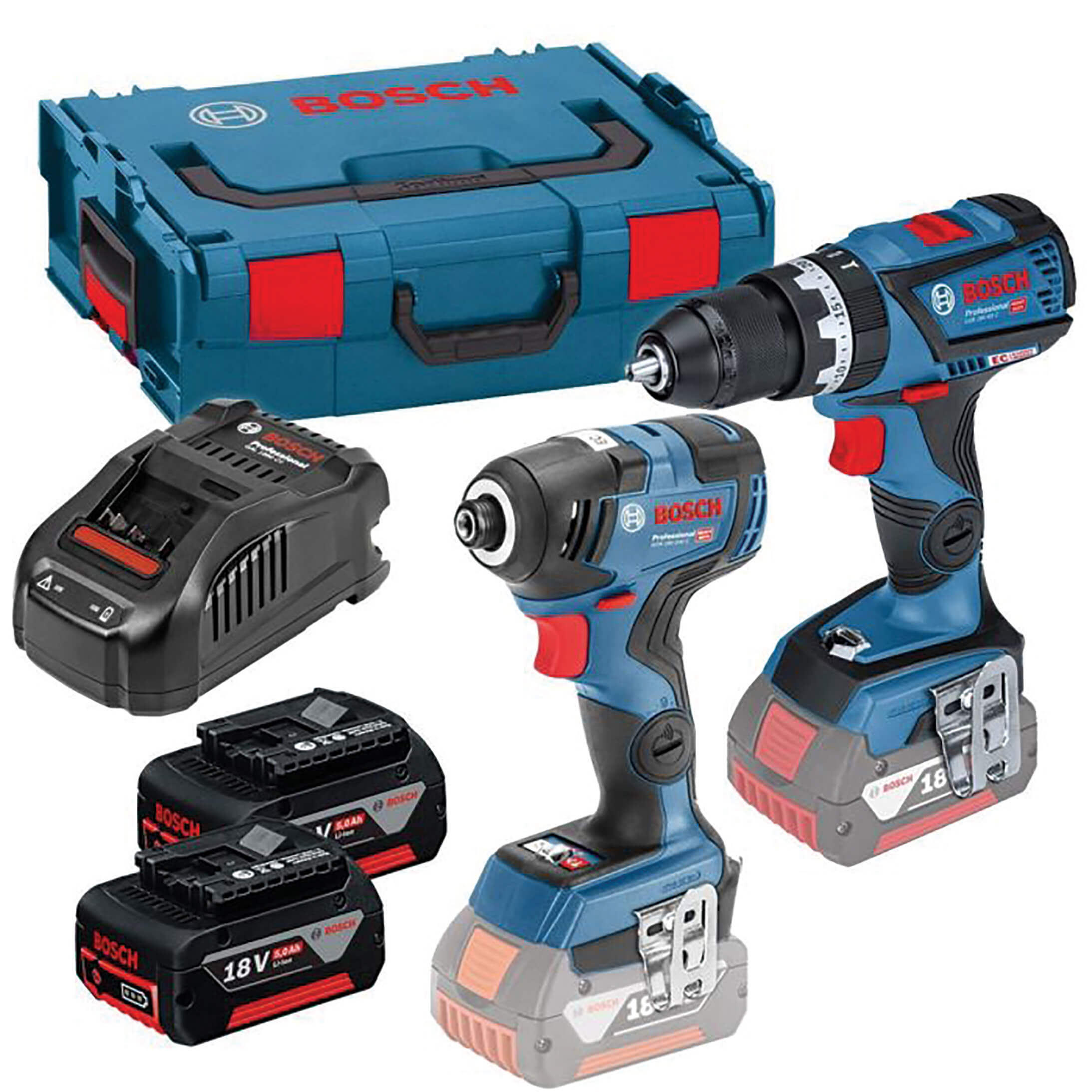 DNU. BOSCH GSB18V-60+GDR18V-200 18V TWIN PACK (2X5.0AH)