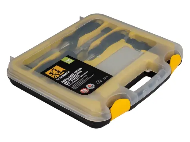ROUGHNECK BEVEL EDGE CHISEL & SHARPENING KIT, 6 PIECE