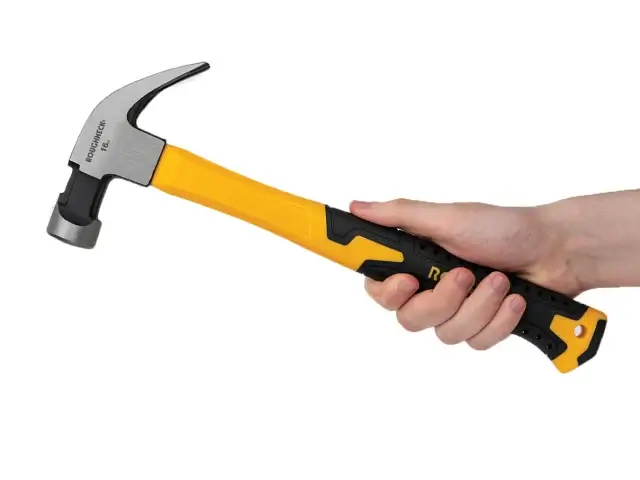 ROUGHNECK CLAW HAMMER FIBREGLASS SHAFT 454G (16OZ)