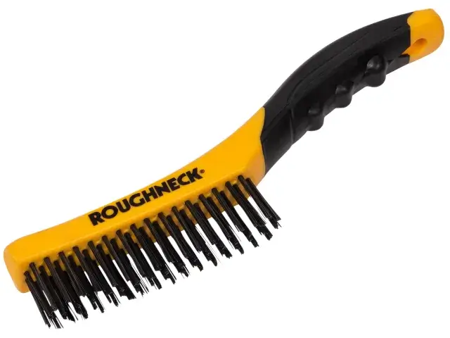 ROUGHNECK SHOE HANDLE WIRE BRUSH SOFT GRIP 255MM (10IN)