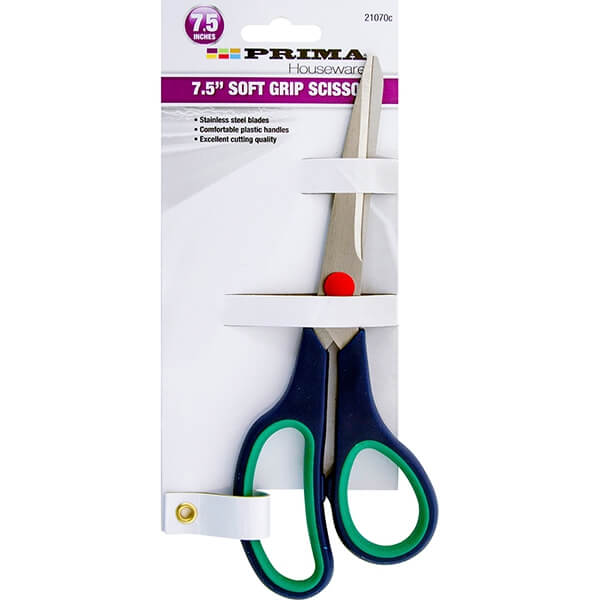 PRIMA STAINLESS STEEL SCISSORS 7.5" SOFT GRIP