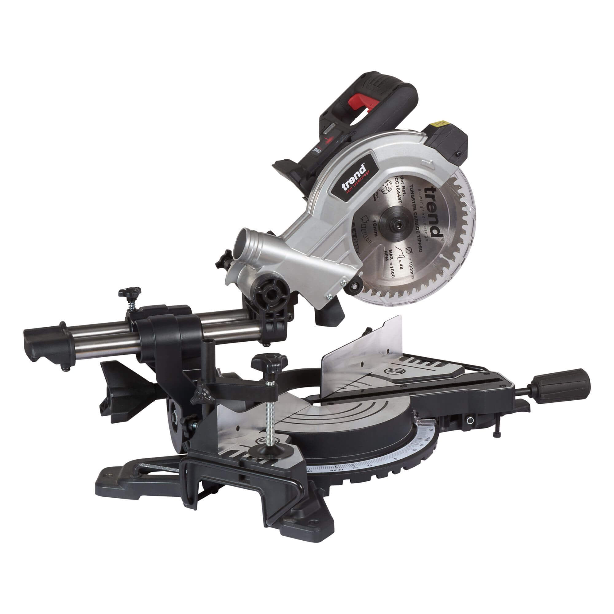 TREND 18V 184MM SINGLE BEVEL MITRE SAW BODY